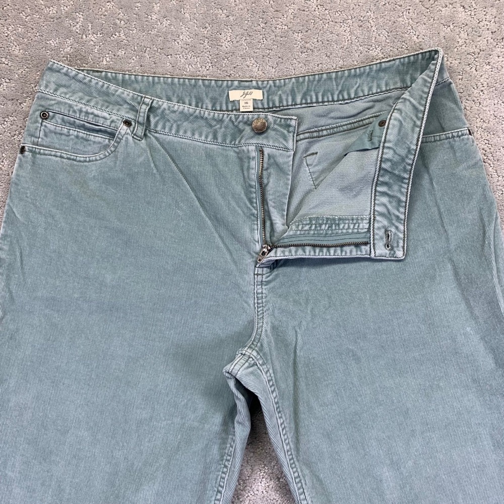 J Jill Corduroy Stretch Pants Women Size 16 Bootcut‎ Blue Green 35x29.5 Actual